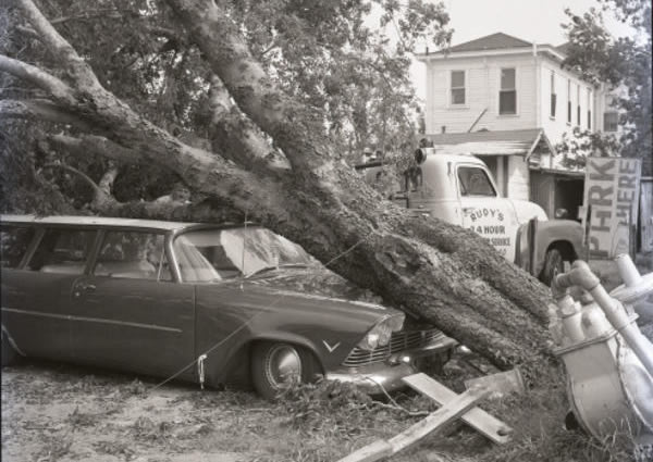 Hurricane Audrey damage in south Louisiana in 1957