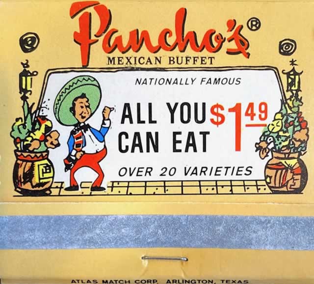 Pancho's Mexican Buffet on Nicholson Drive in Baton Rouge, between downtown and LSU