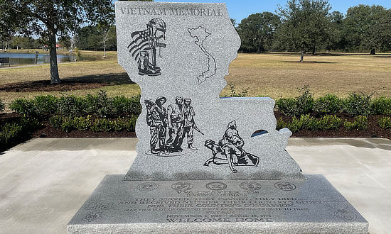 The Vietnam Memorial in Jennings, Louisiana