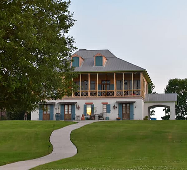 Waterfront plantation style home along False River in New Roads, Louisiana