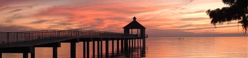 Pier and lake in Mandeville, Louisiana