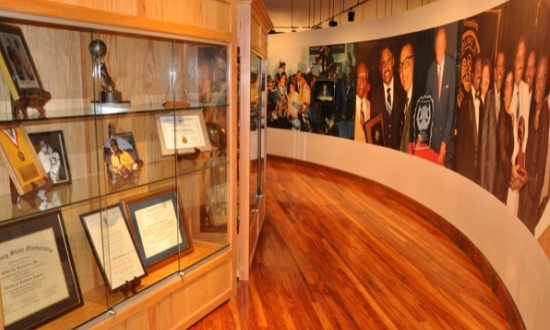Exhibit area in the Eddie Robinson Museum in Grambling