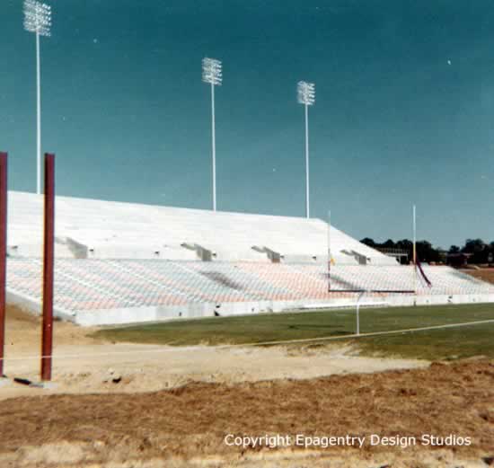 Tech Stadium, Ruston, Louisiana, during final stages of construction in 1968