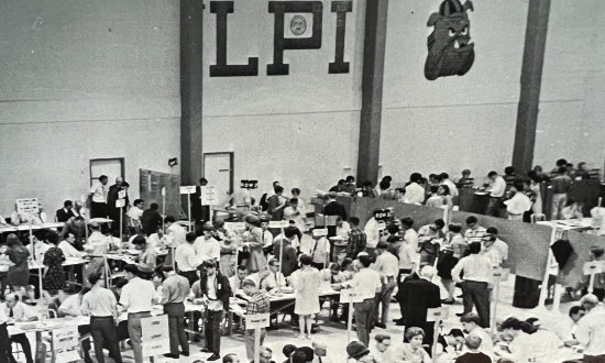 Class registration at Louisiana Tech in 1968