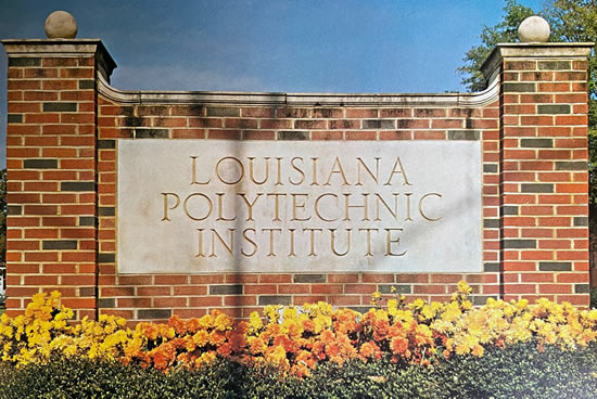 Entrance sign to Louisiana Polytechnic Institute (circa 1966)