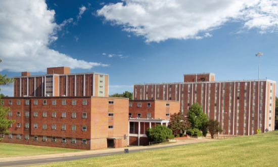 Mitchell Hall, Caruthers Hall and Neilson Hall at Louisiana Polytechnic Institute in Ruston, Louisiana (circa 2014)