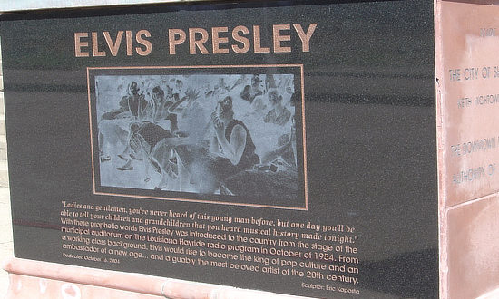 Kiosk about Elvis Presley at  the Shreveport Municipal Auditoriun
