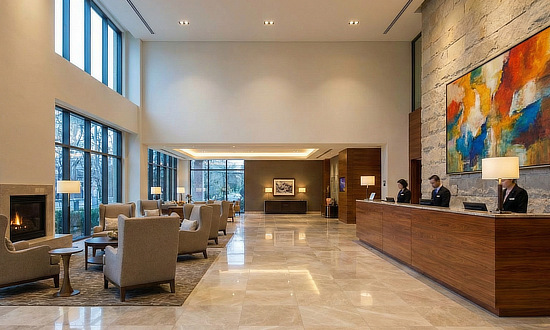 Upscale hotel lobby in Louisiana