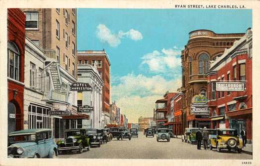 Vintage Postcard of Ryan Street, Lake Charles, La, Circa 1020s