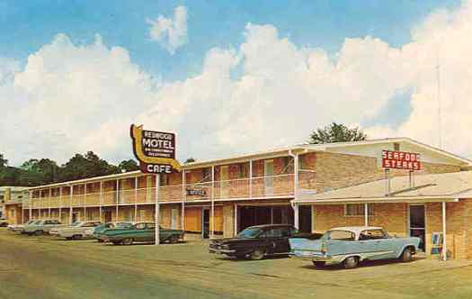 Redwood Motel and Cafe, Leesville, Louisiana ... circa 1960s