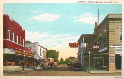 Business Section, Leesville, Louisiana ... Circa late 1930s or early 1940s